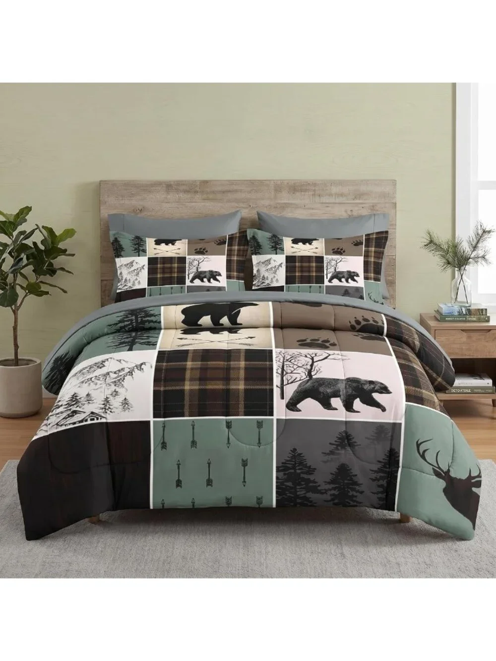 Wildlife Hunting King Comforter Set with Sheets, 7-Piece Cozy Bedding Ensemble